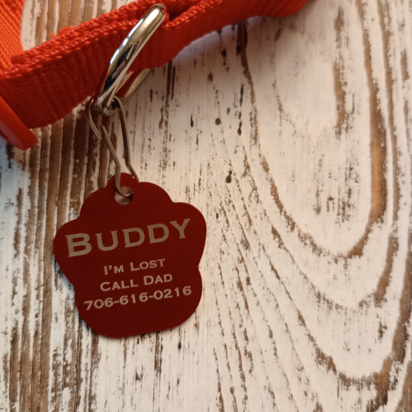 Red Large Paw Pet Tag (1.4 inch)