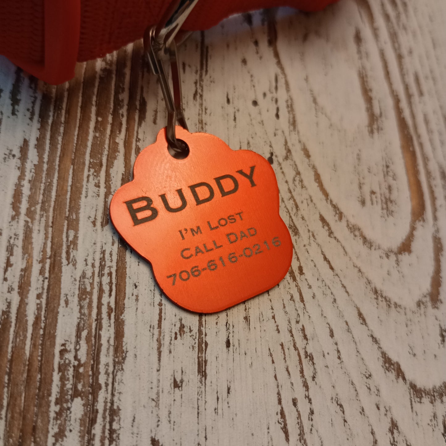 Red Large Paw Pet Tag (1.4 inch)