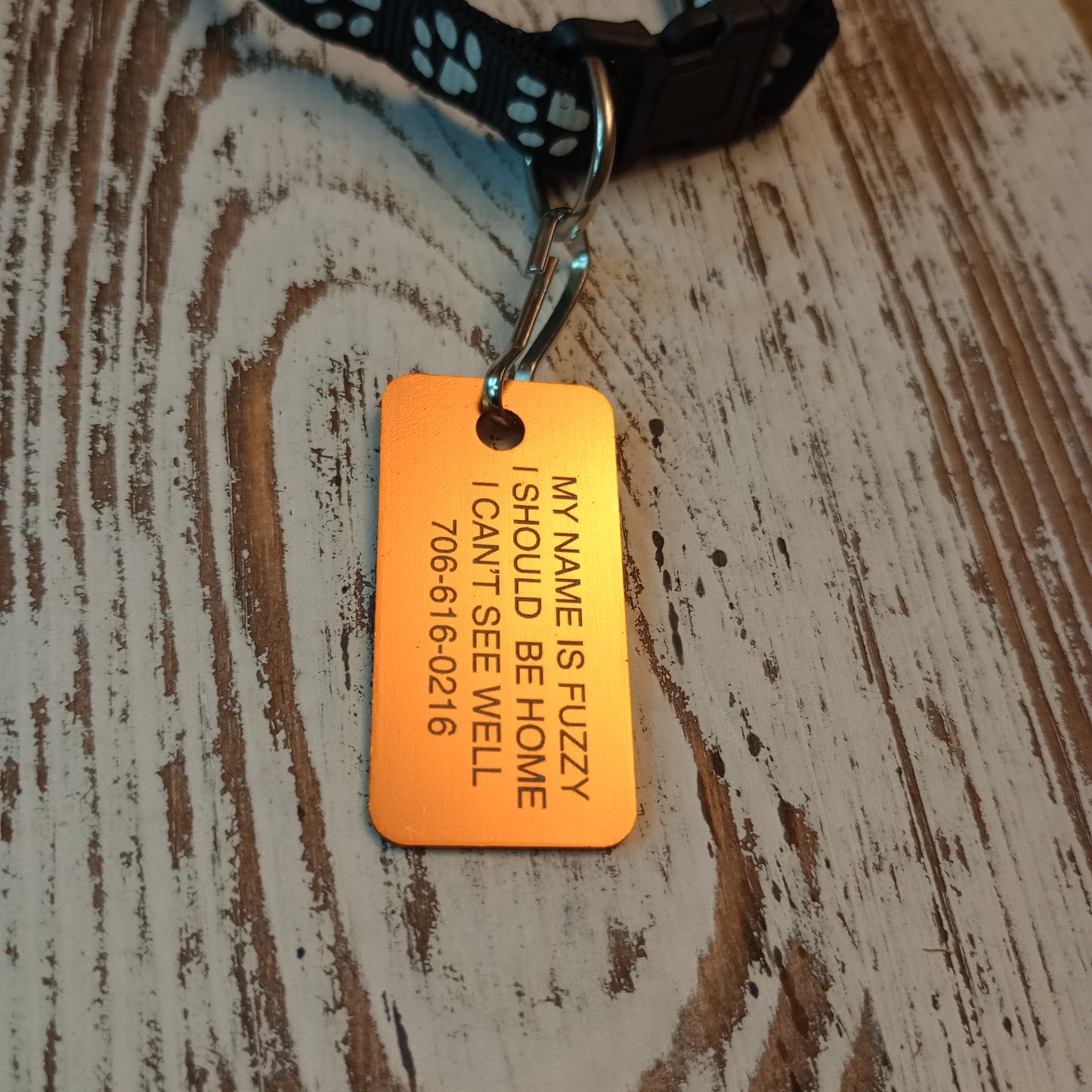 Yellow Rectangular Pet Tag