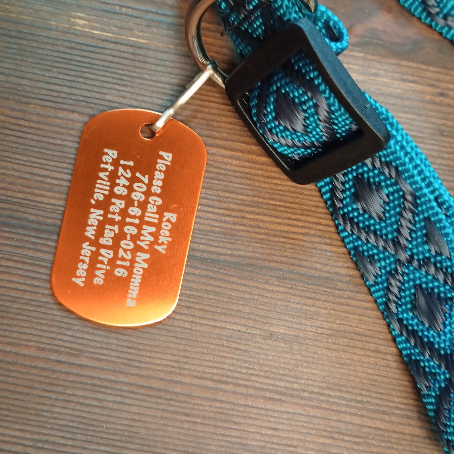 Orange Military Style Pet Tag.