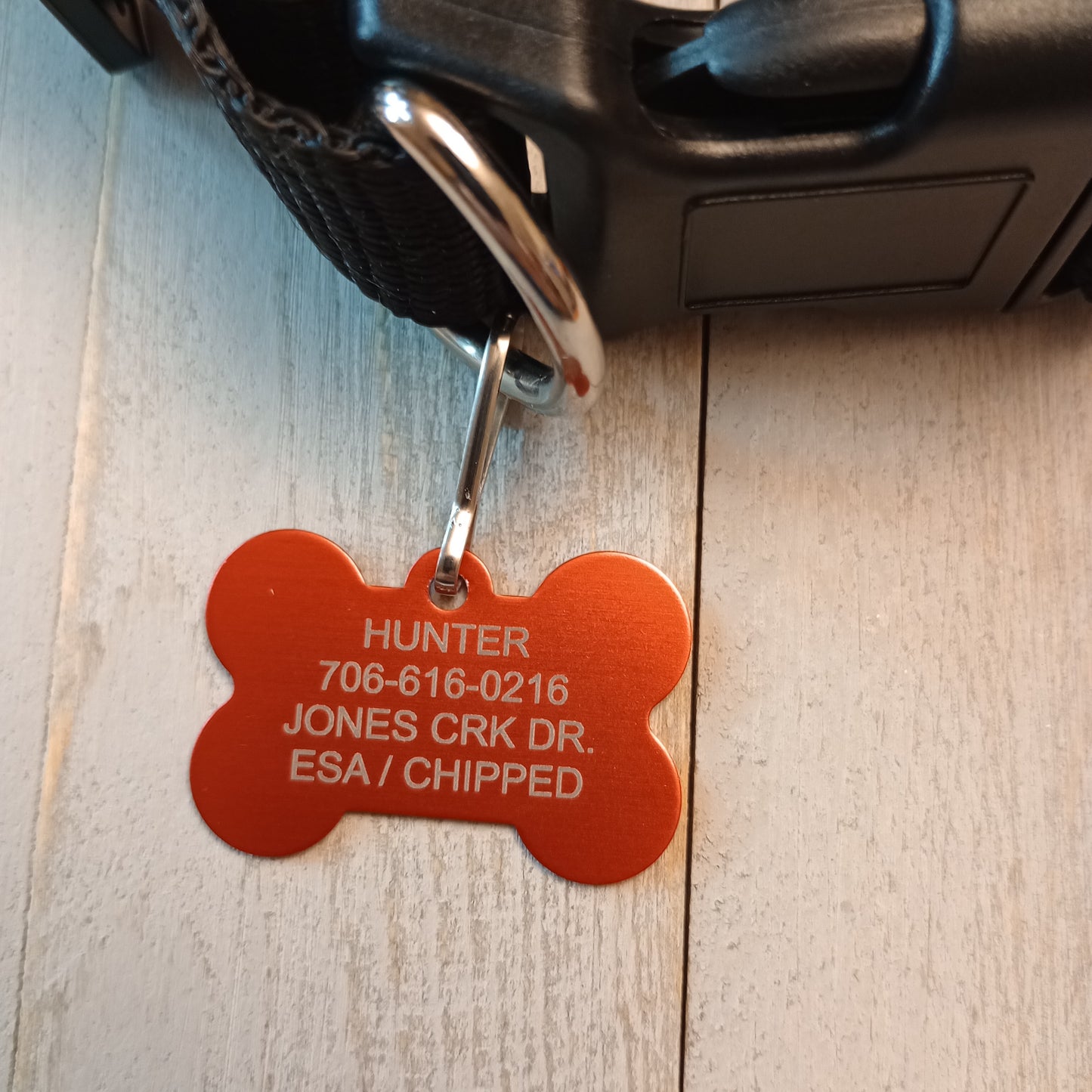 Red Bone Shaped Pet Tag