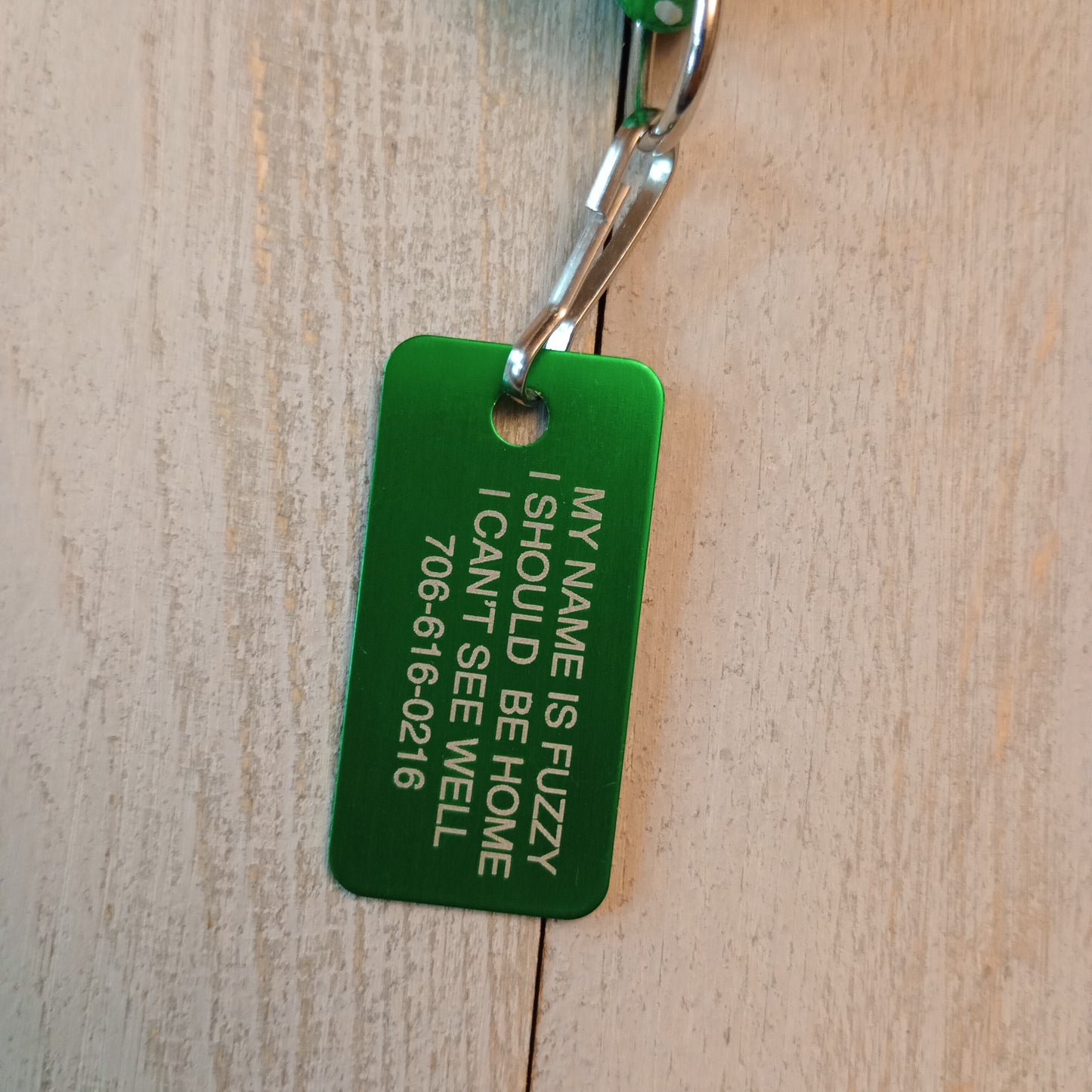 Green Rectangular Pet Tag,