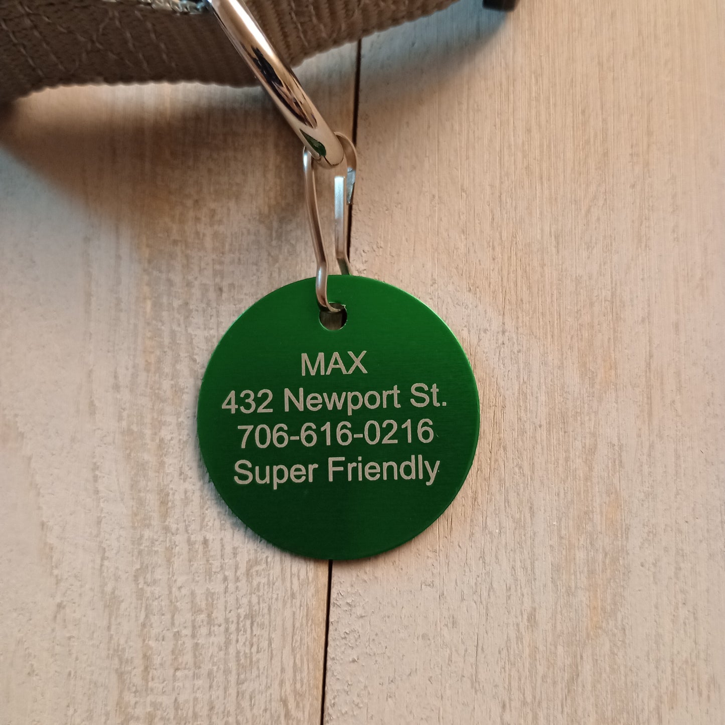 Green Round Pet Tag (1.4 inch)