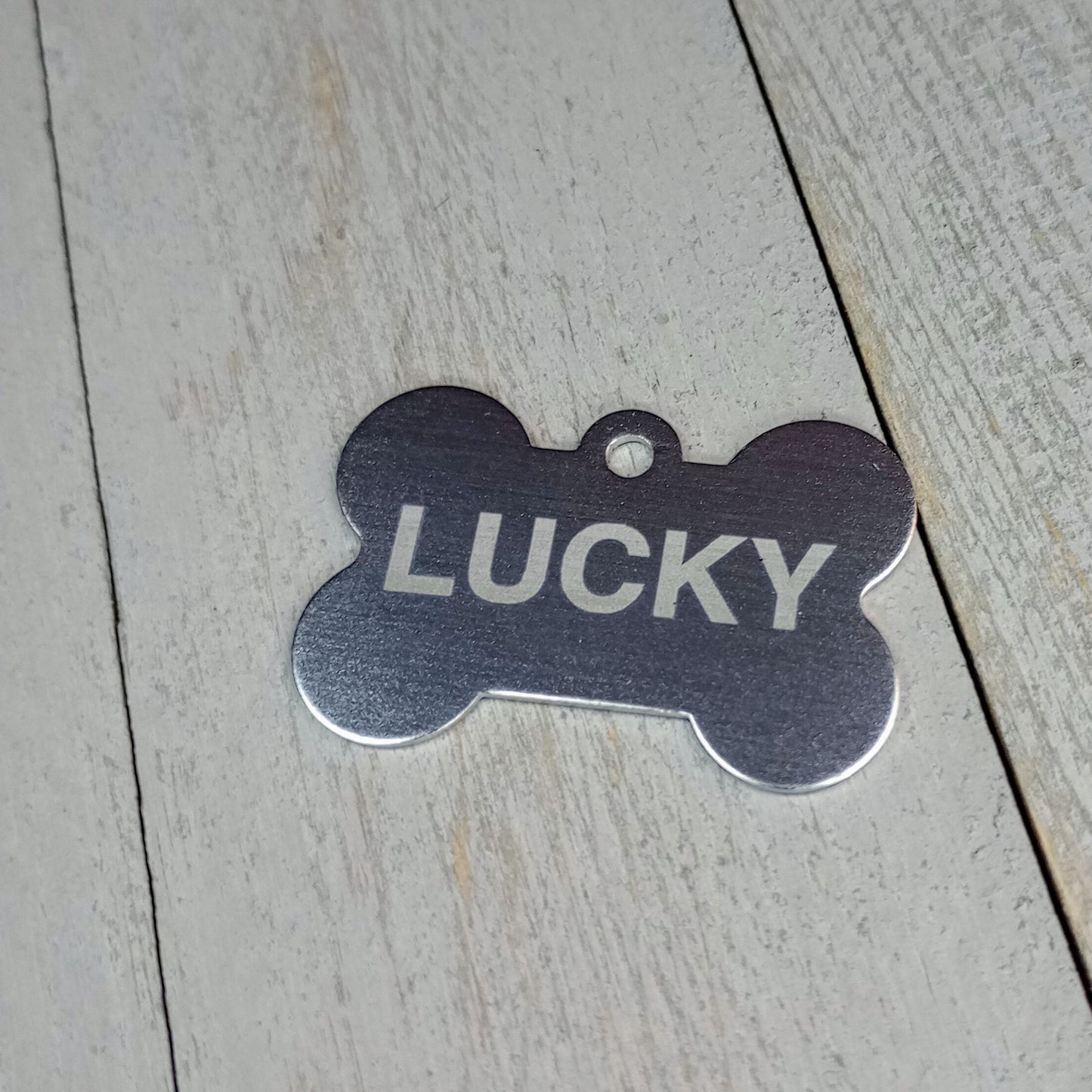 Silver Colored Bone Shaped Pet Tag