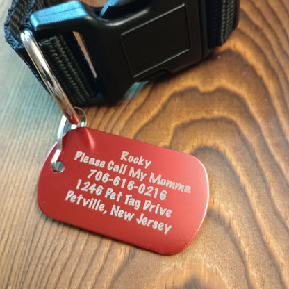 Red Military Style Pet Tag