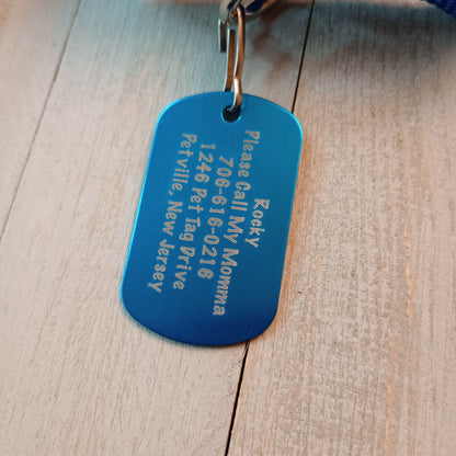 Light Blue Military Style Pet Tag