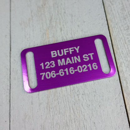 Purple Slide-On Pet Tag