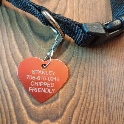 Red Heart Shaped Pet Tag