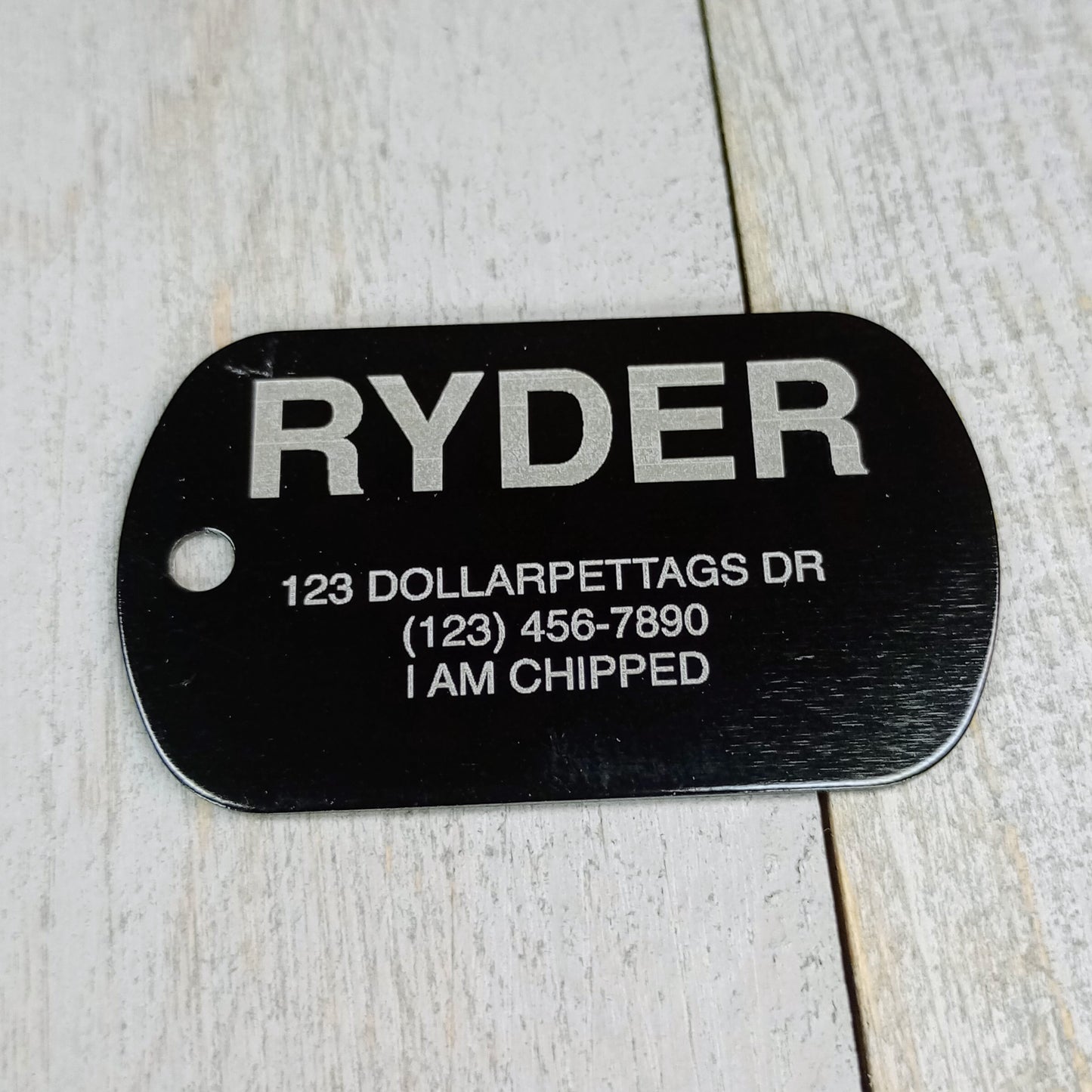 Black Military Style Pet Tag