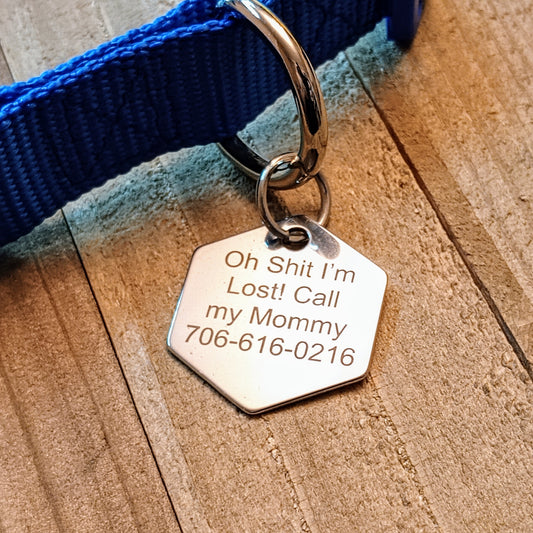 Hexagon Shaped Stainless Steel Pet Tag