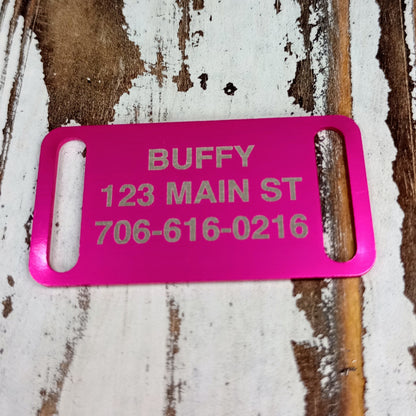 Dark Pink Slide-On Pet Tag