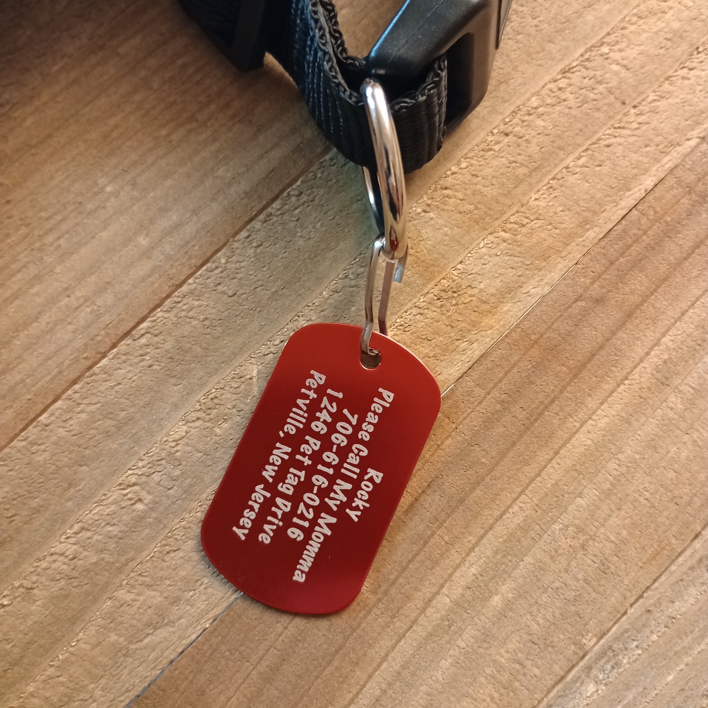 Red Military Style Pet Tag