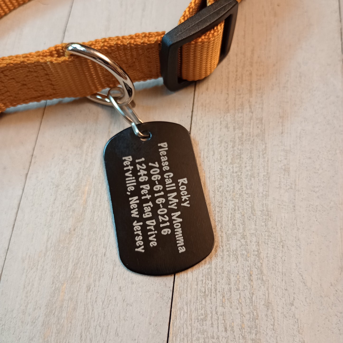 Black Military Style Pet Tag