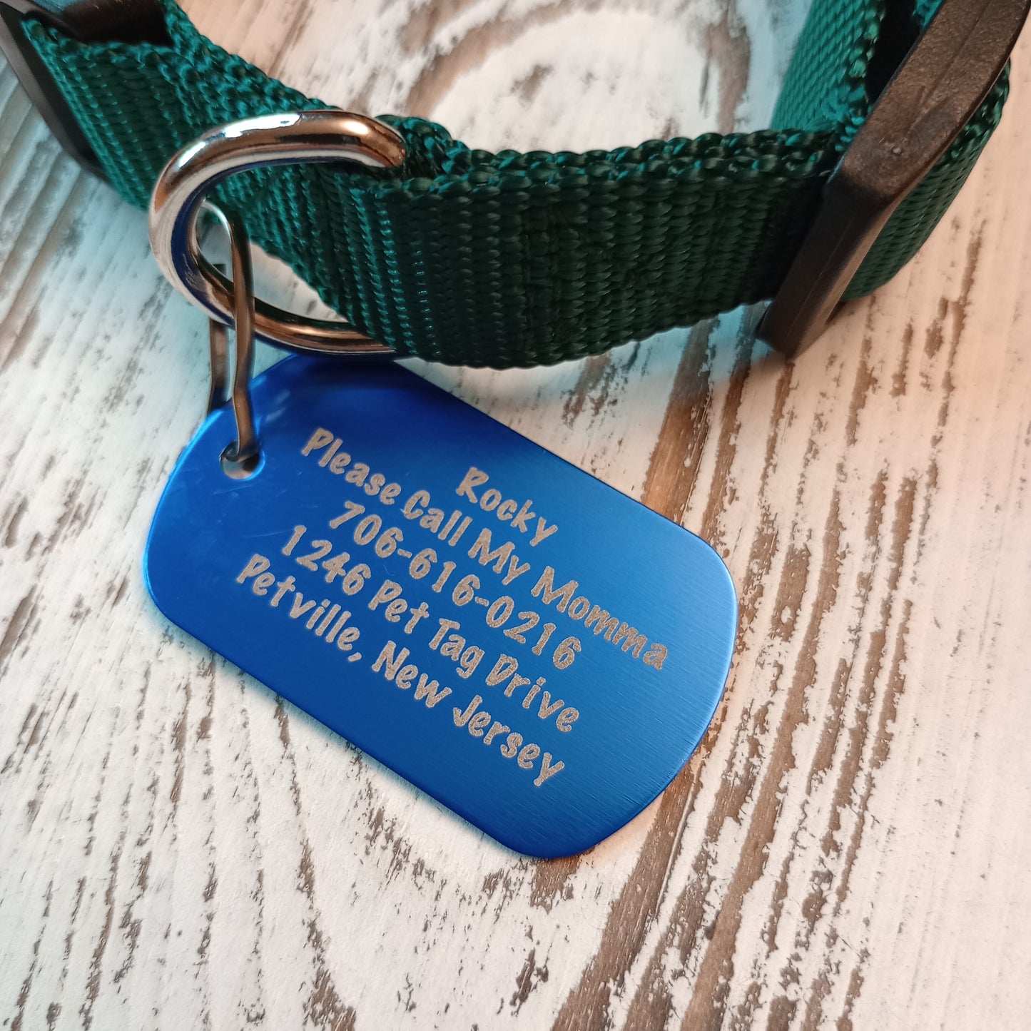 Dark Blue Military Style Pet Tag