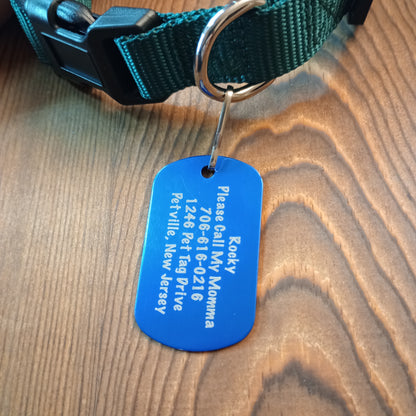 Dark Blue Military Style Pet Tag