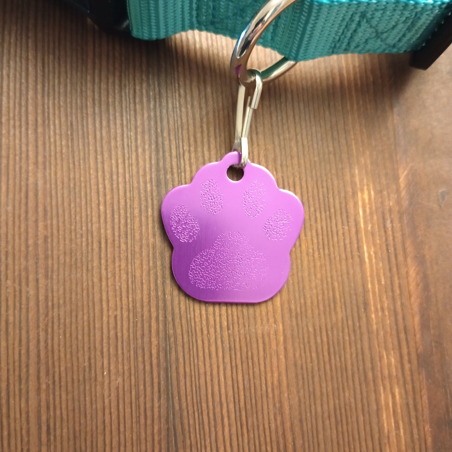 Purple Large Paw Pet Tag (1.4 inch)