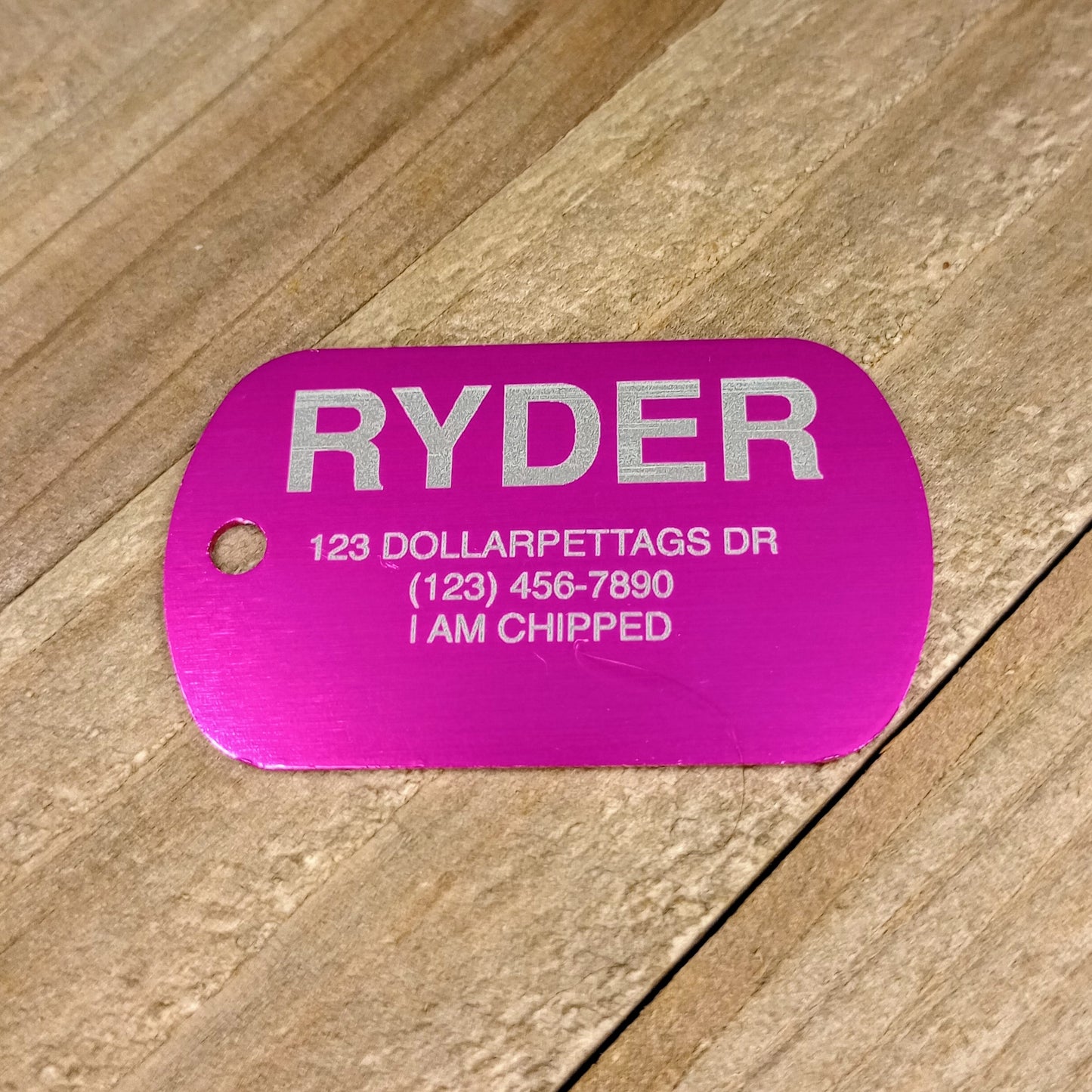 Pink Military Style Pet Tag