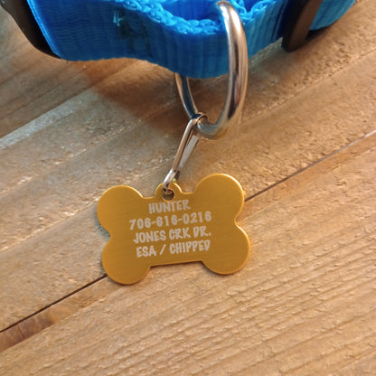 Yellow Bone Shaped Pet Tag