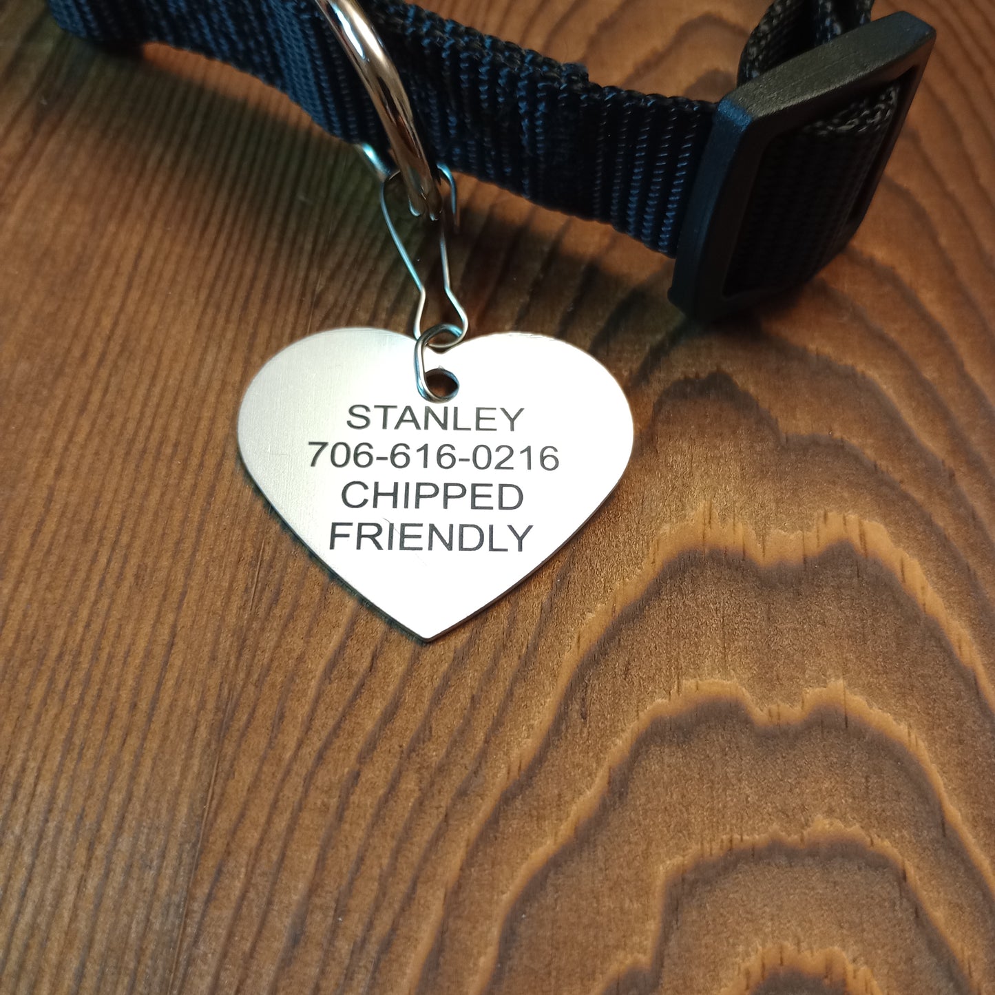 Silver Colored Heart Shaped Pet Tag