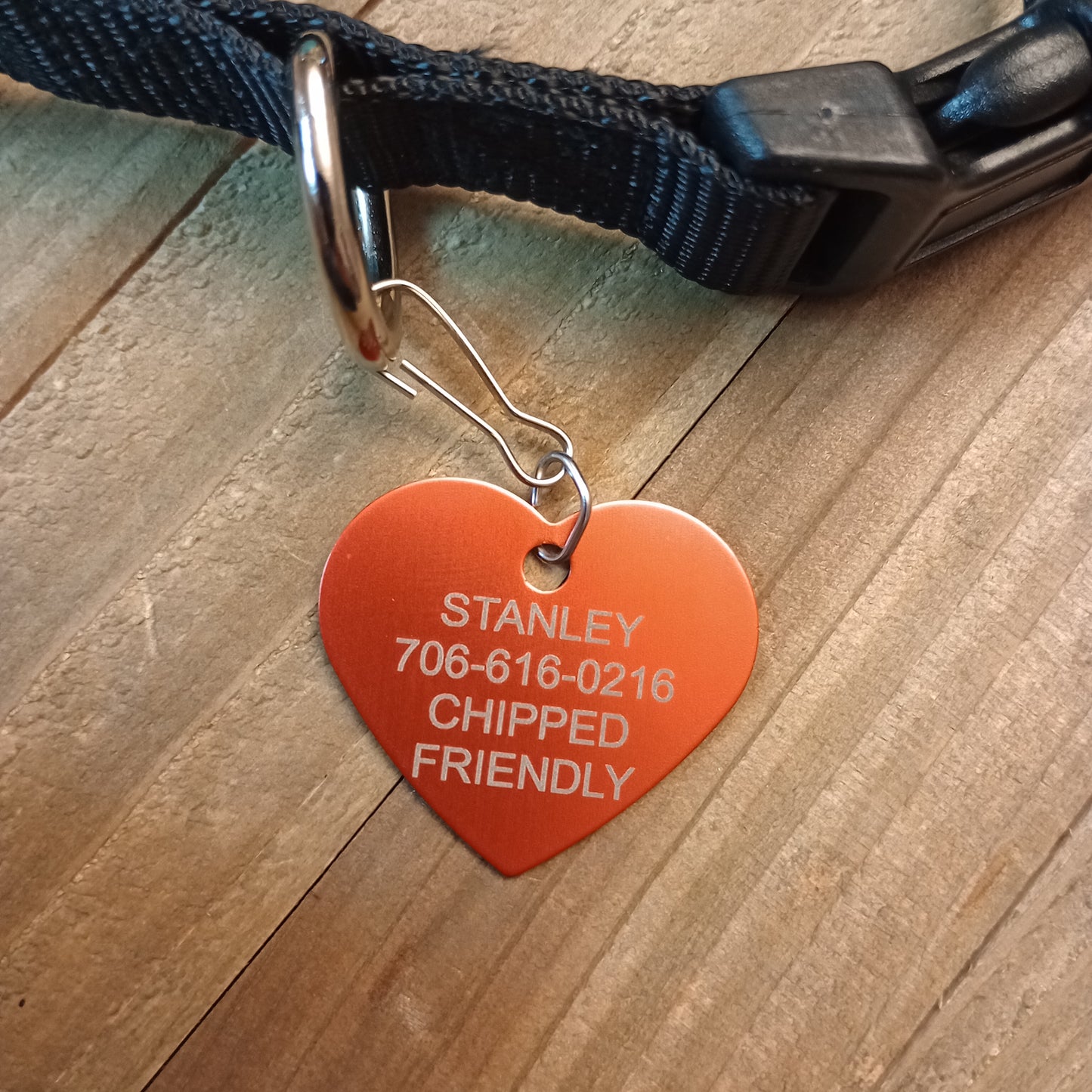 Red Heart Shaped Pet Tag