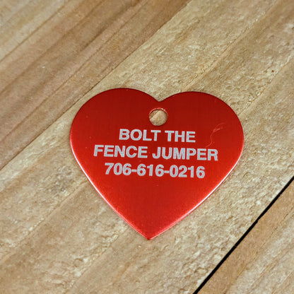 Red Heart Shaped Pet Tag