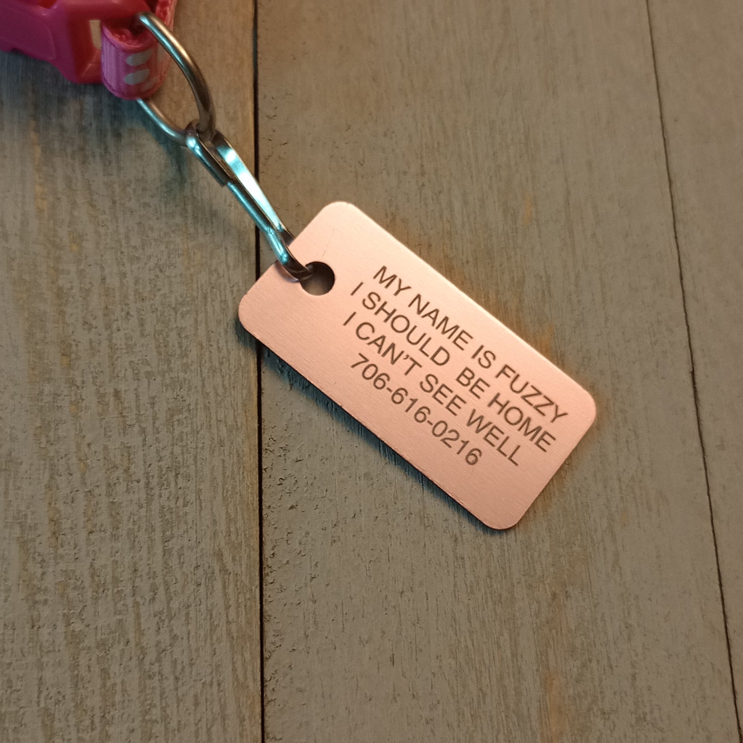 Light Pink Rectangular Pet Tag