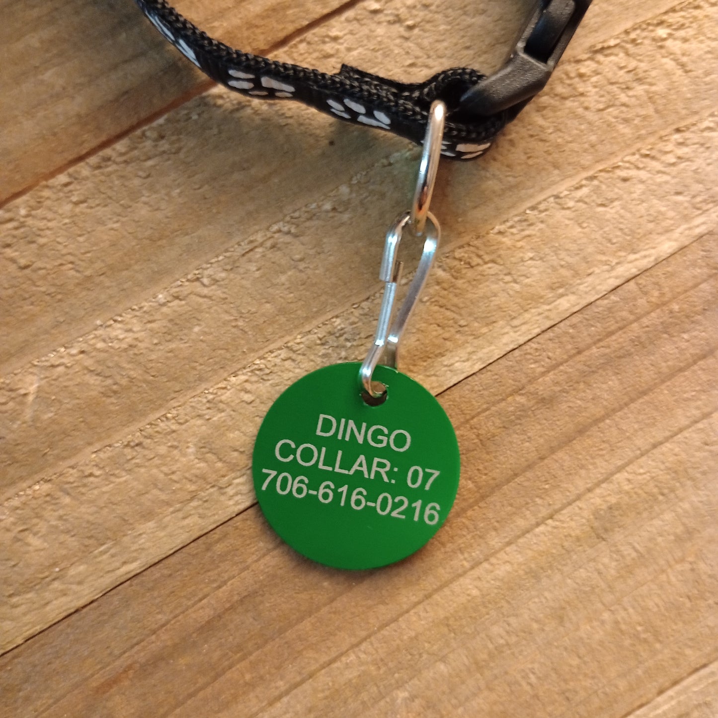 Green Round Pet Tag