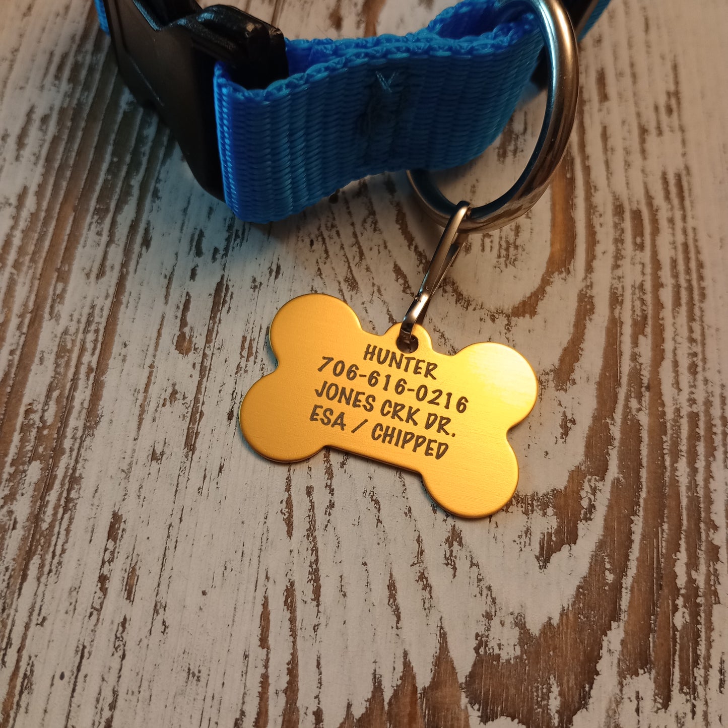 Yellow Bone Shaped Pet Tag