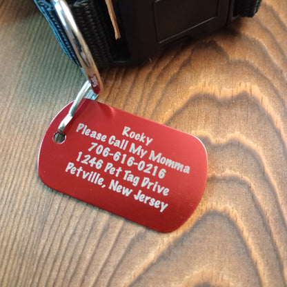 Red Military Style Pet Tag