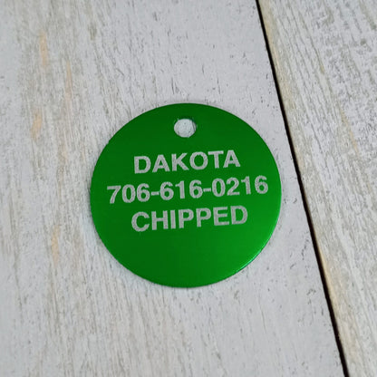 Green Round Pet Tag