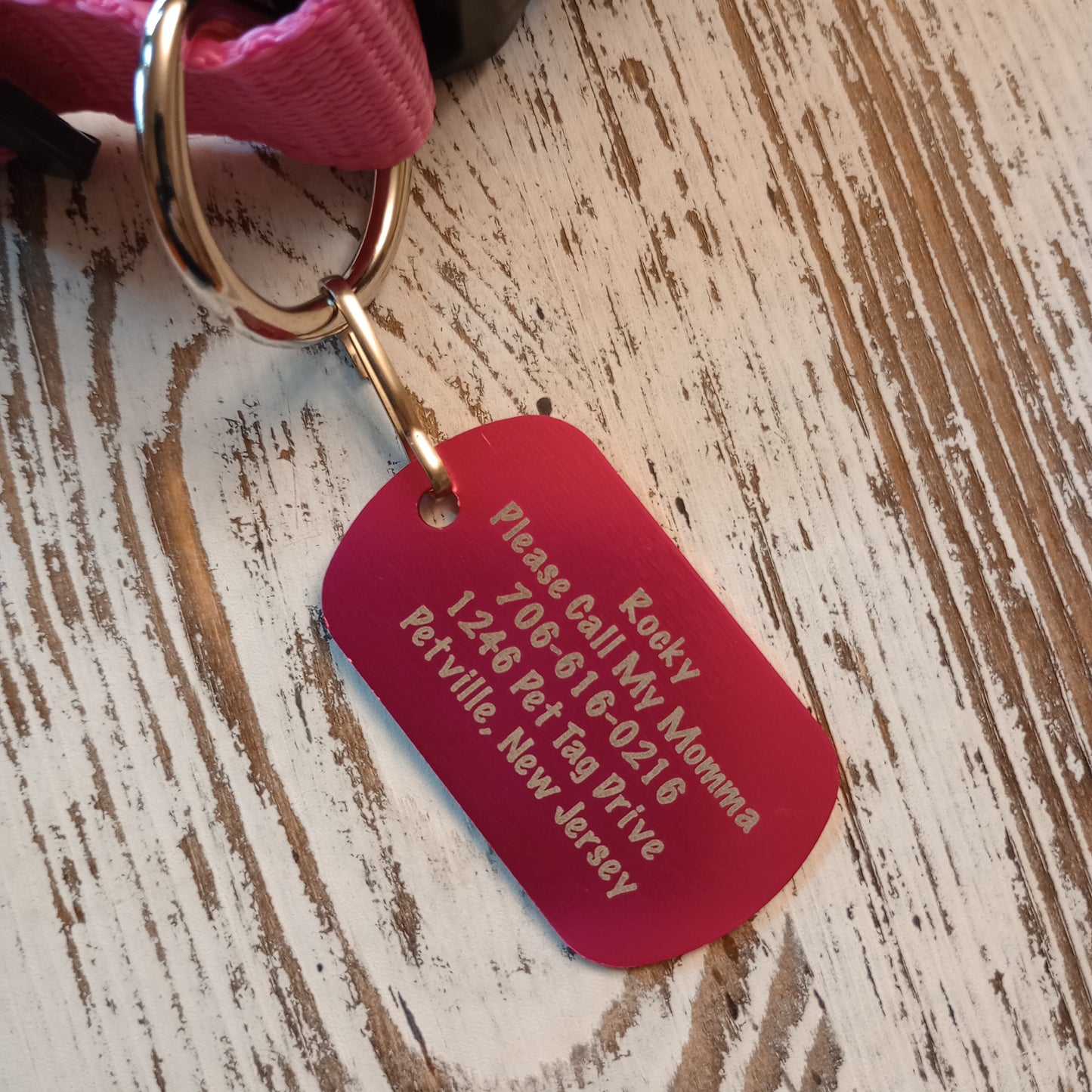 Pink Military Style Pet Tag