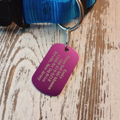 Purple Military Style Pet Tag