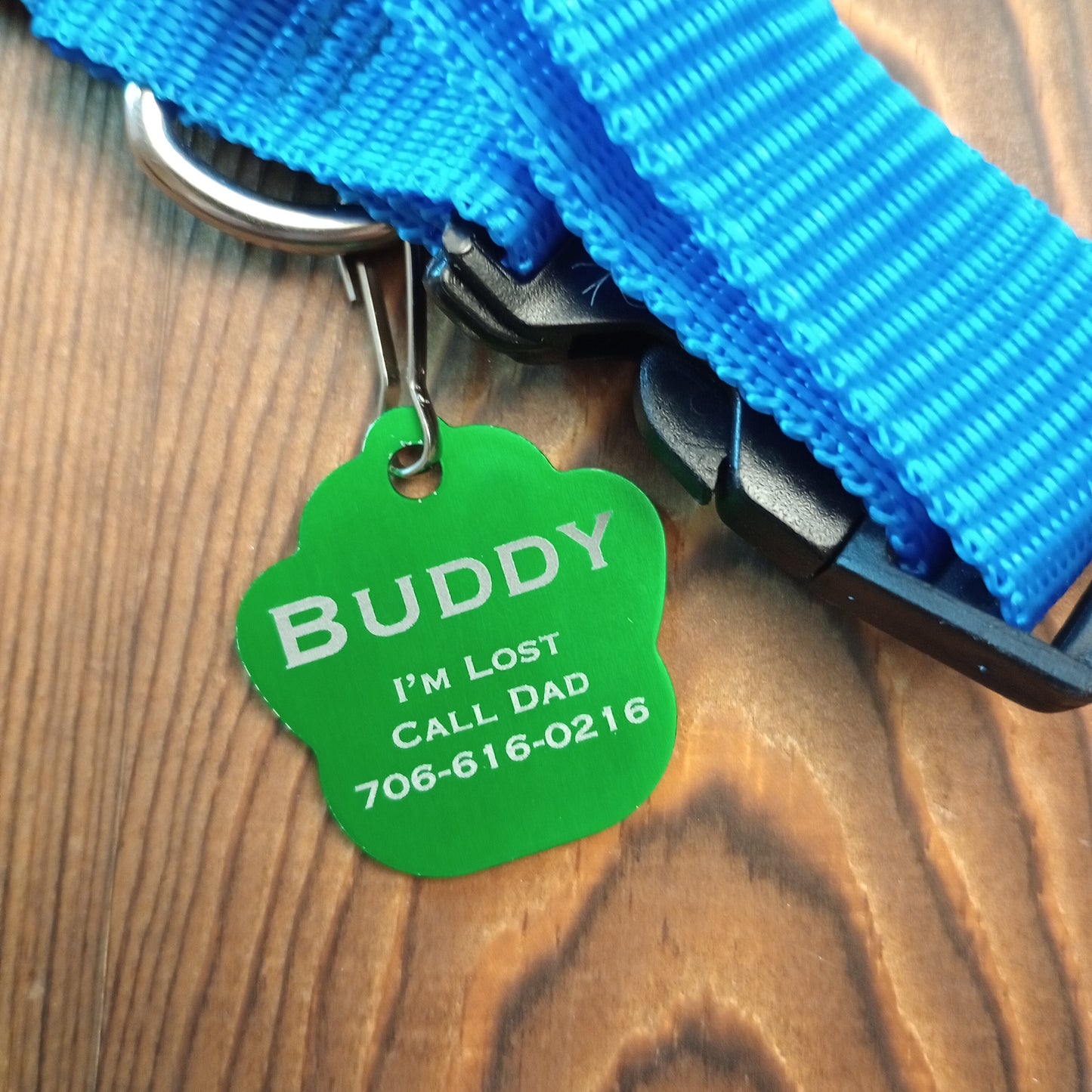 Green Large Paw Pet Tag (1.4 inch)