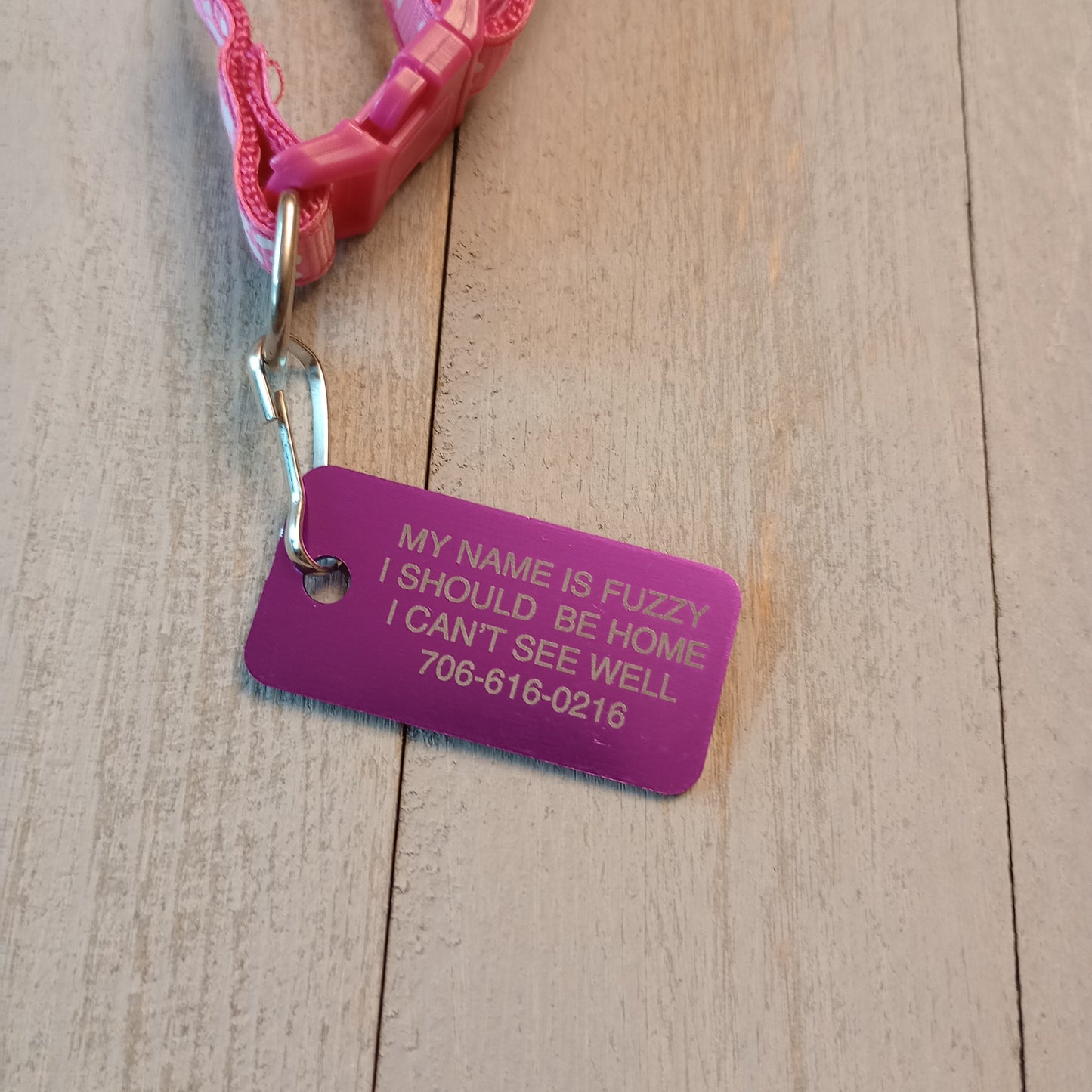 Purple Rectangular Pet Tag