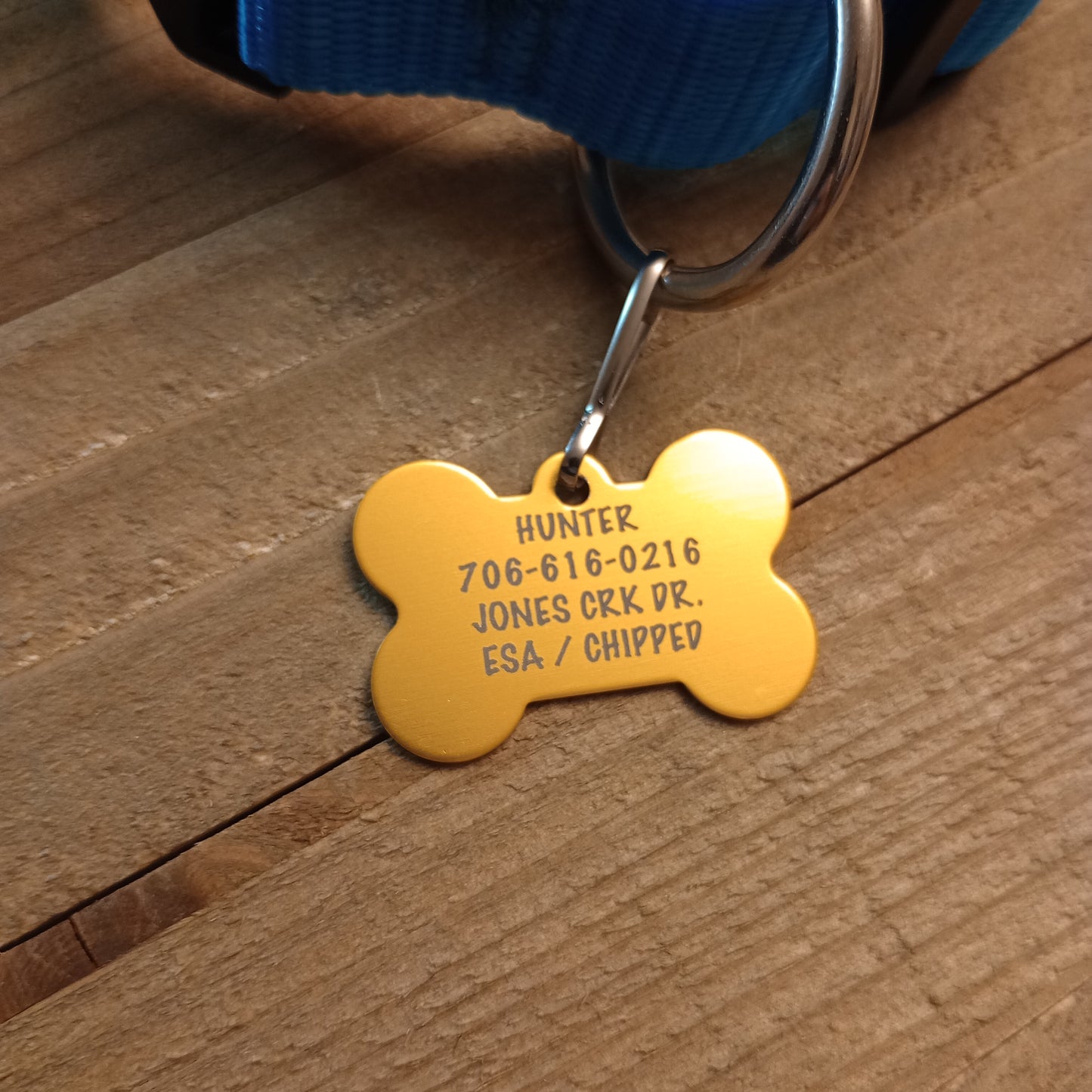 Yellow Bone Shaped Pet Tag