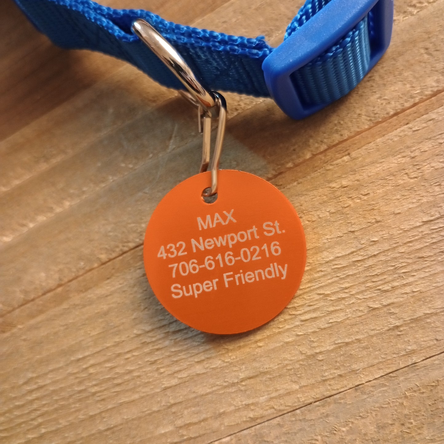 Orange Round Pet Tag (1.4 inch)