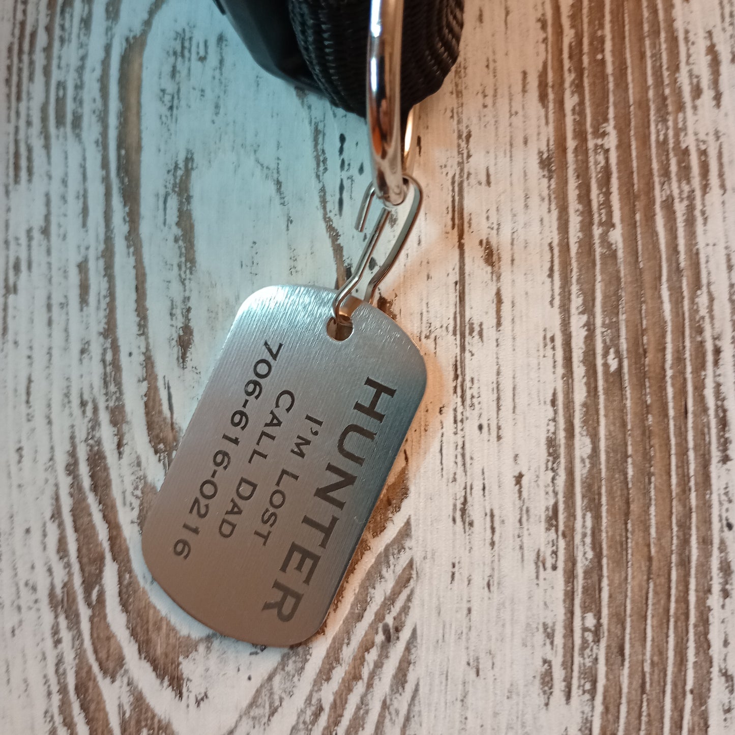 Silver Colored Military Style Pet Tag.