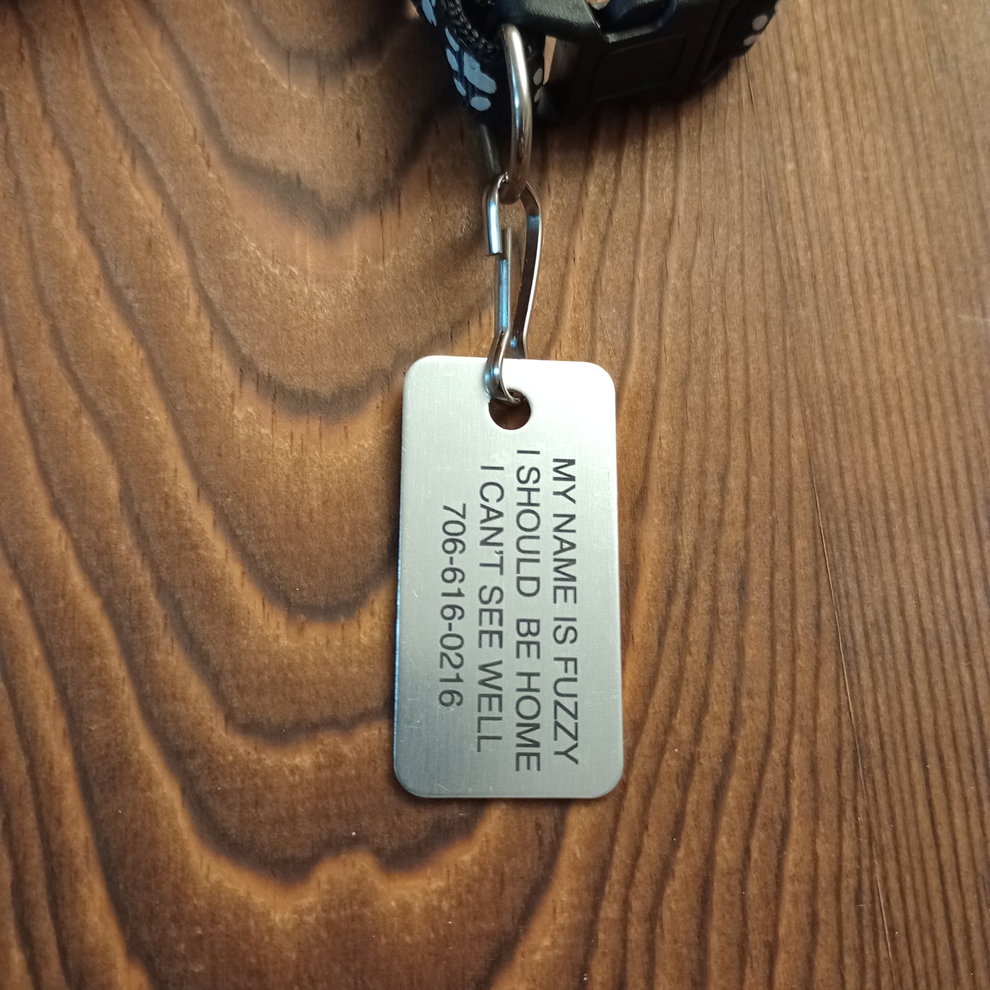 Silver Colored Rectangular Pet Tag