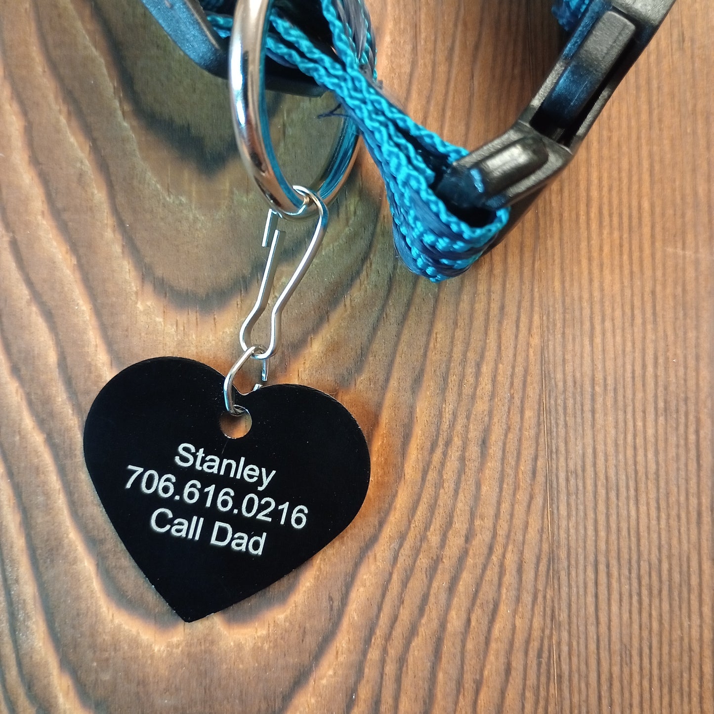 Black Heart Shaped Pet Tag