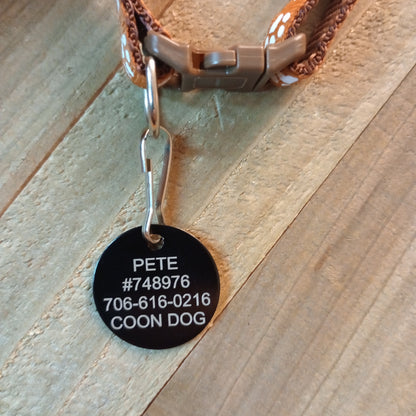 Black Round Pet Tag