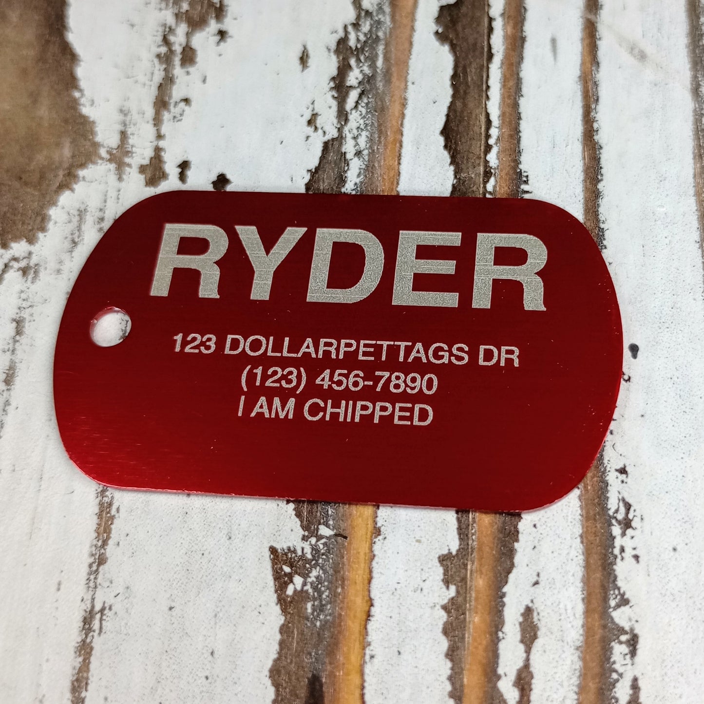 Red Military Style Pet Tag