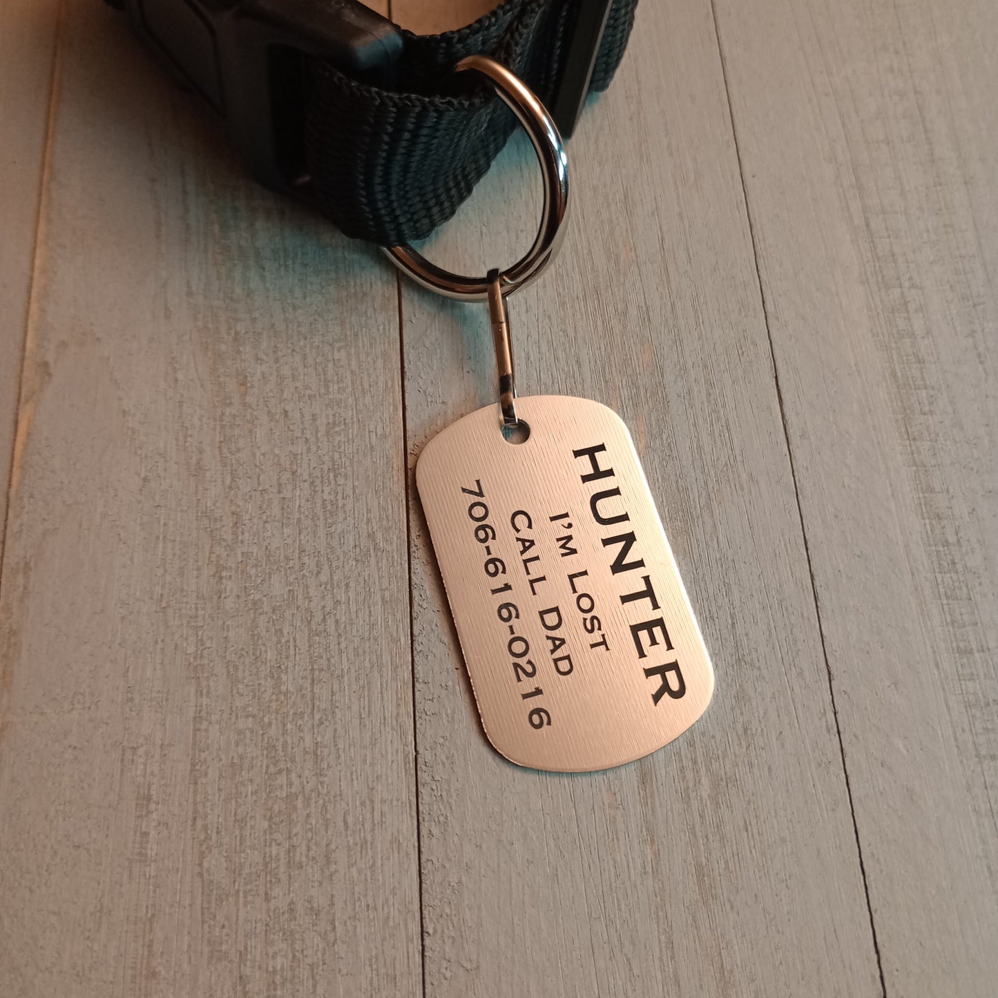 Silver Colored Military Style Pet Tag.