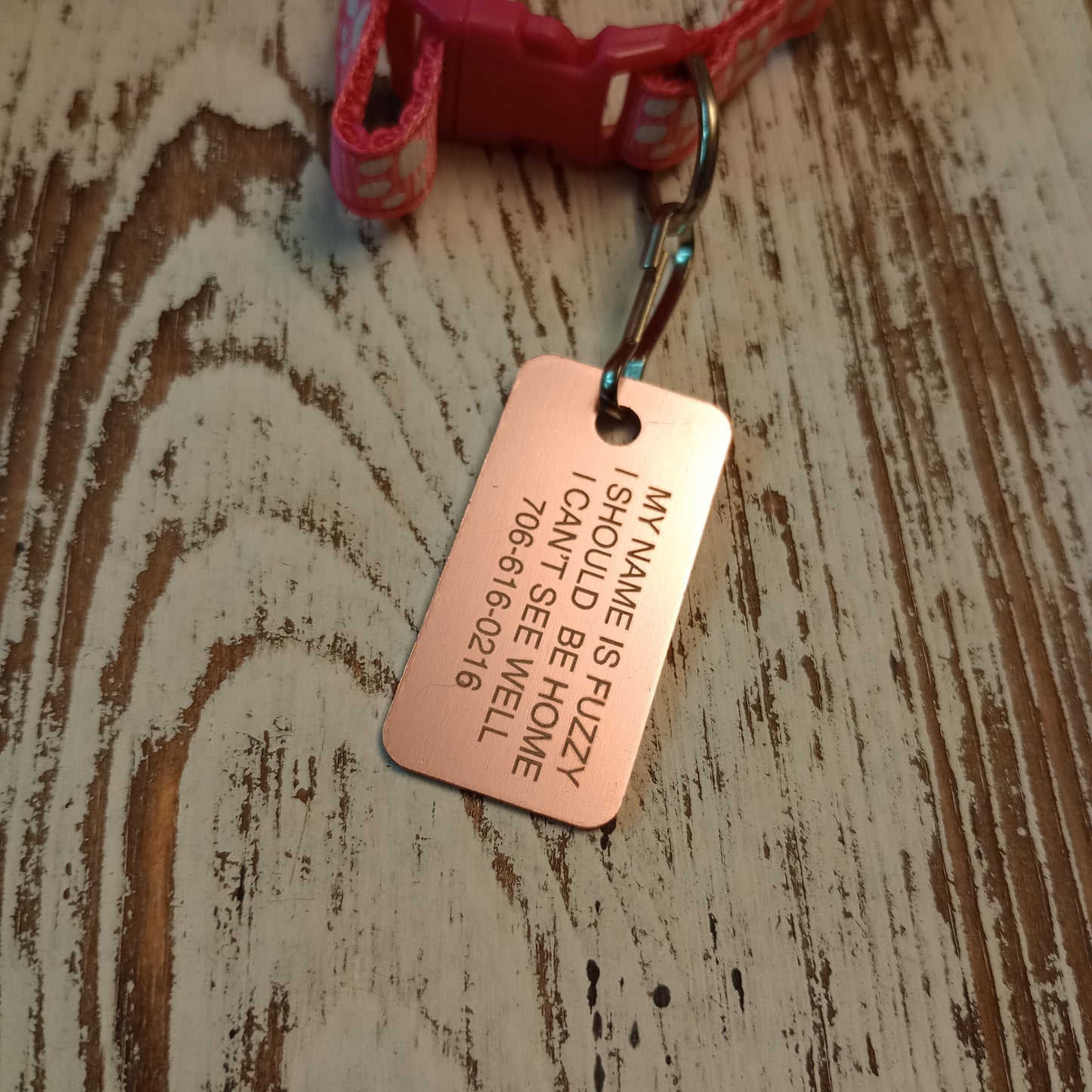 Light Pink Rectangular Pet Tag