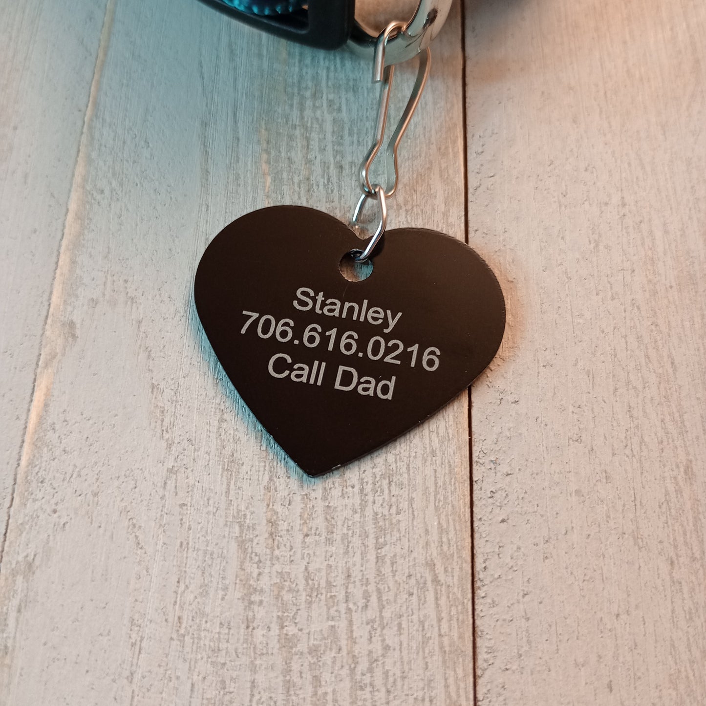 Black Heart Shaped Pet Tag