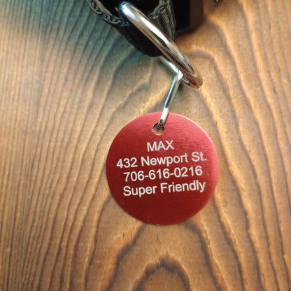 Red Round Pet Tag (1.4 inch)