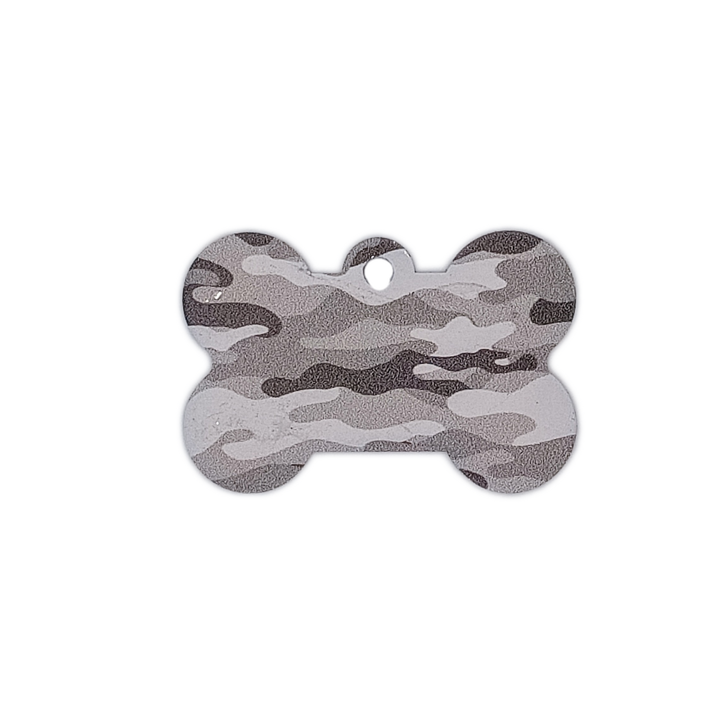 Gray Camo Bone Shaped Pet Tag