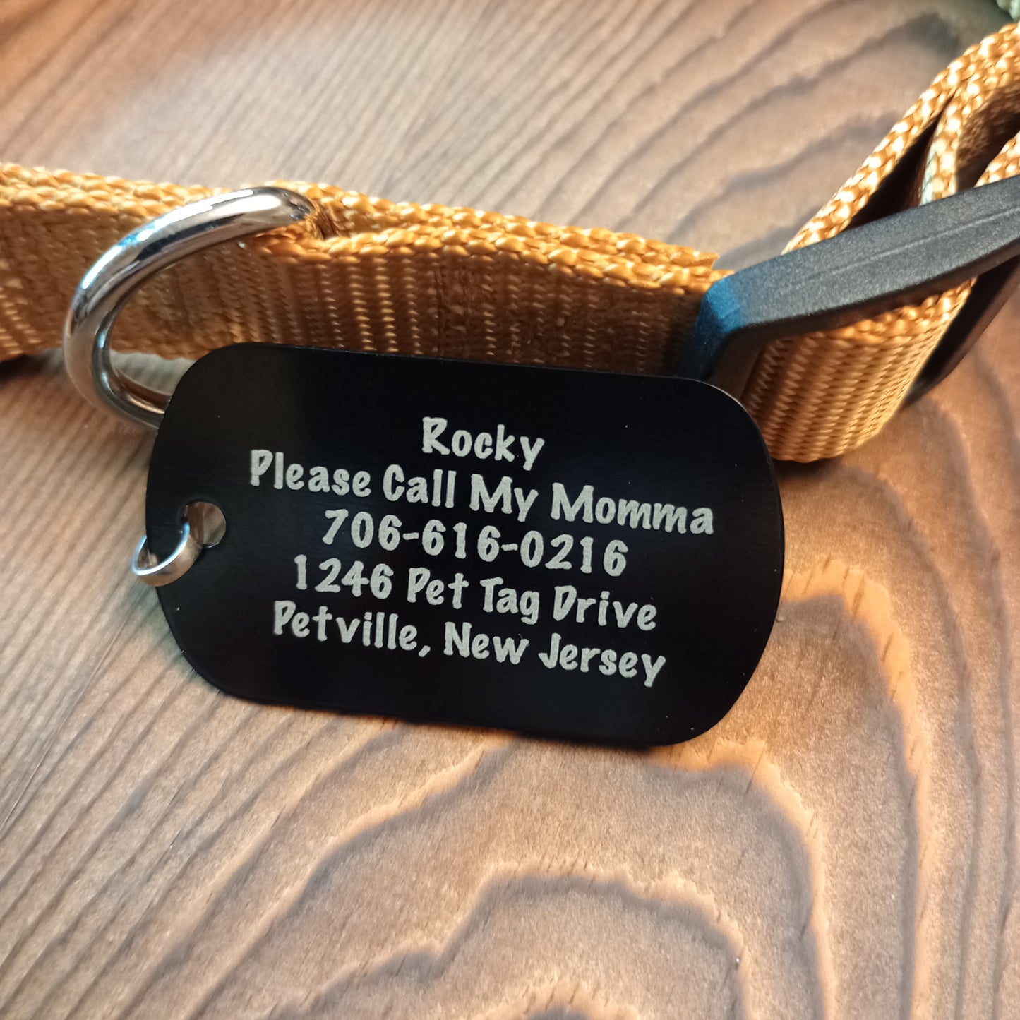 Black Military Style Pet Tag