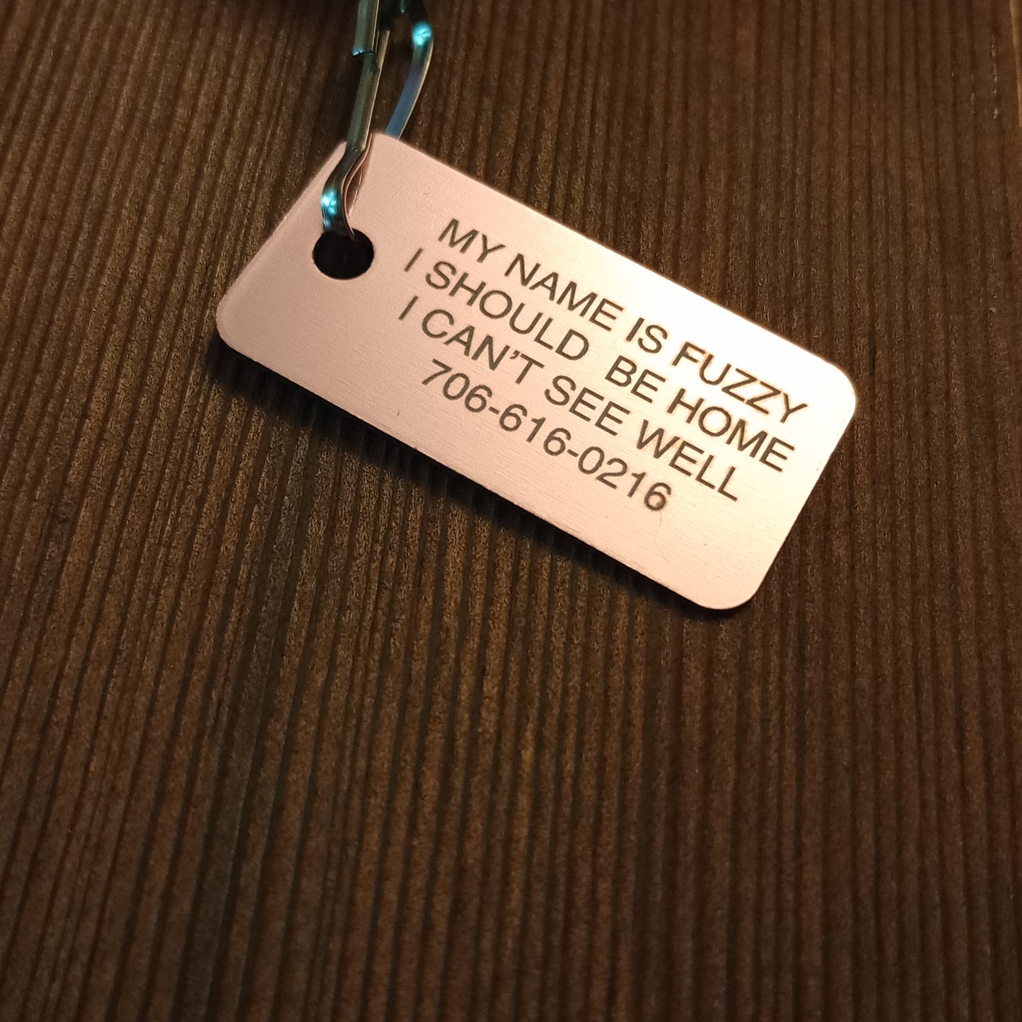 Light Pink Rectangular Pet Tag