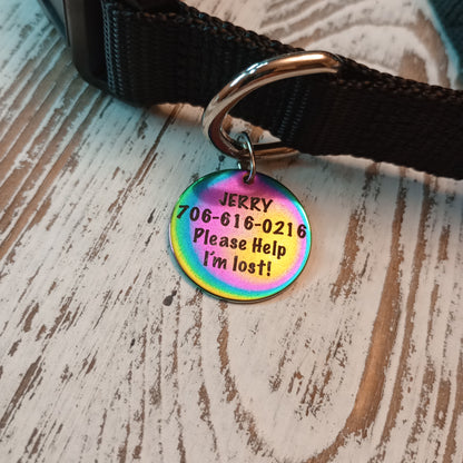 1 inch Iridescent Round Pet Tag