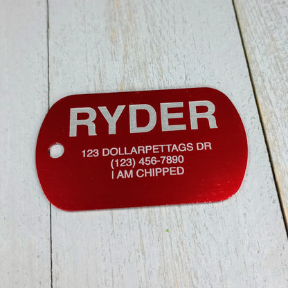 Red Military Style Pet Tag